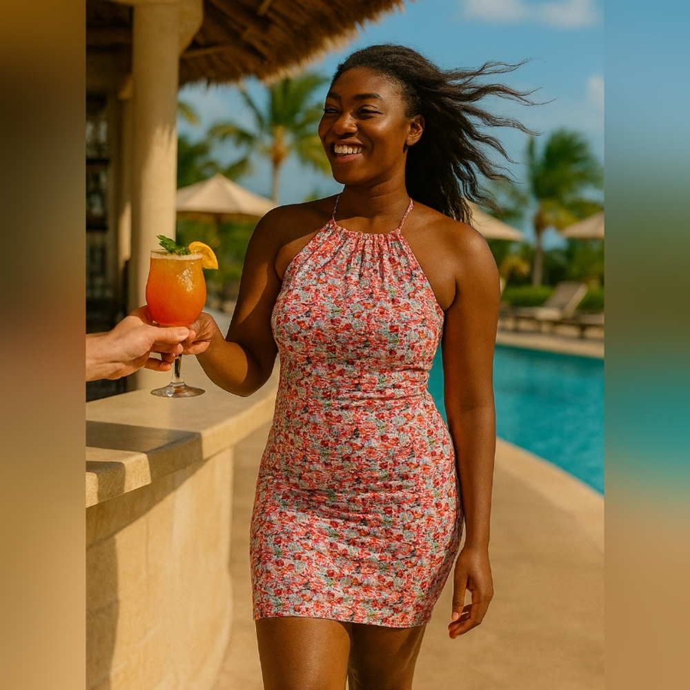 Vintage style Halter Floral Dress 👗